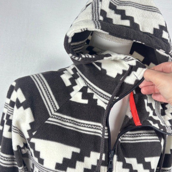 Y2K Billabong Zip Hoodie M / L Black Gray Southwestern Geometric Surfer Skate - Picture 9 of 11